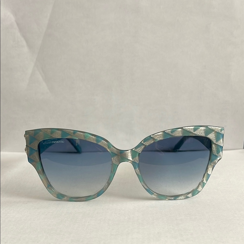 Swarovski Blue and Silver Cat-Eye Sunglasses - Picture 5 of 5